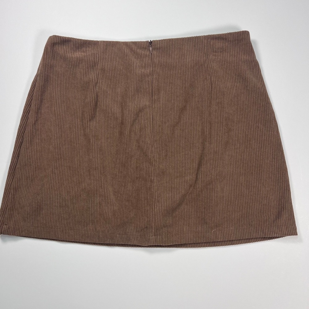 Halara Skort Women Large Brown Corduroy Mini Built-in Shorts Back Zip Casual - Picture 2 of 9